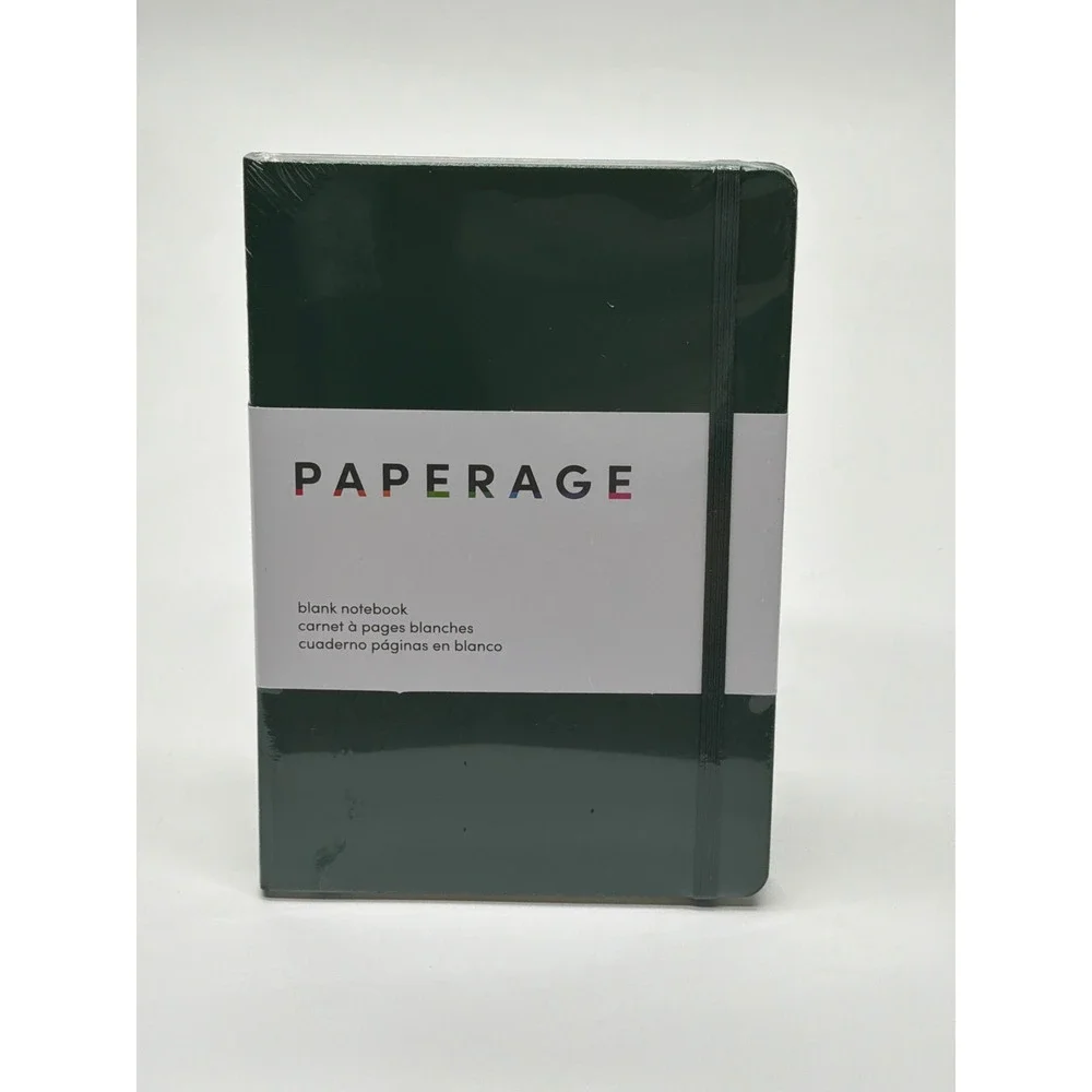 Paperage Blank Notebook Forest Green Hardcover 160 Pages 5.6x8 100gsm Acid-Free